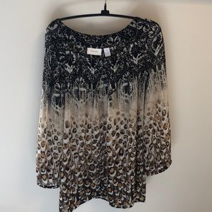 Chico’s mixed animal print top